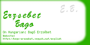 erzsebet bago business card
